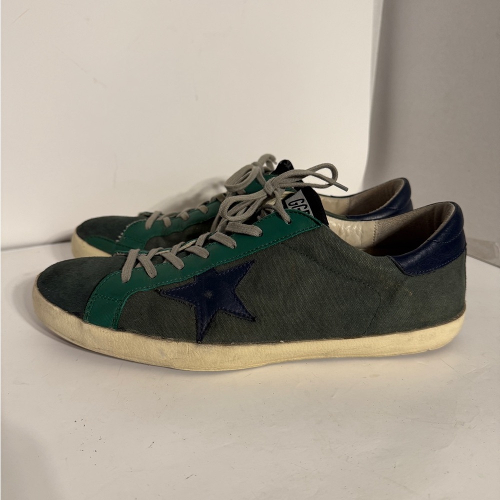 Golden Goose Deluxe Brand Super Star lace Up Sneakers Size 45 / 12 US Green RARE
